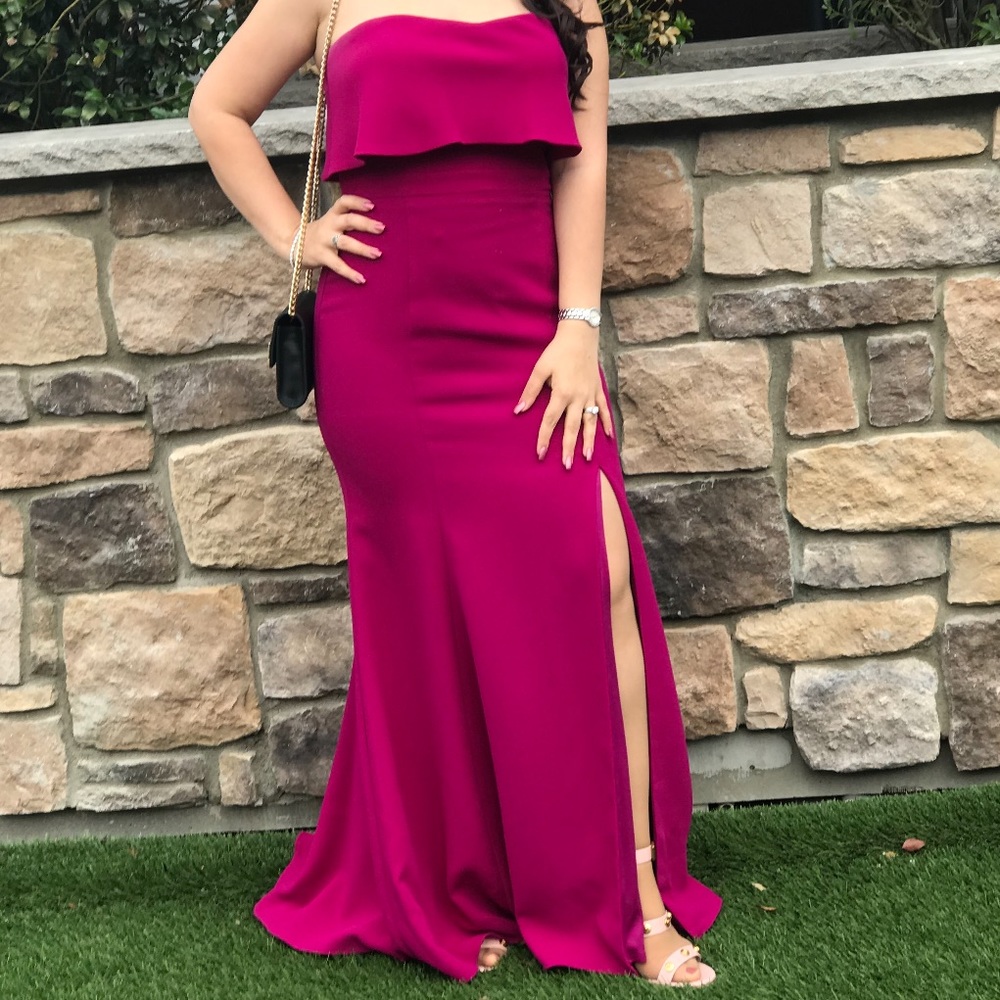 Xscape pink strapless dress